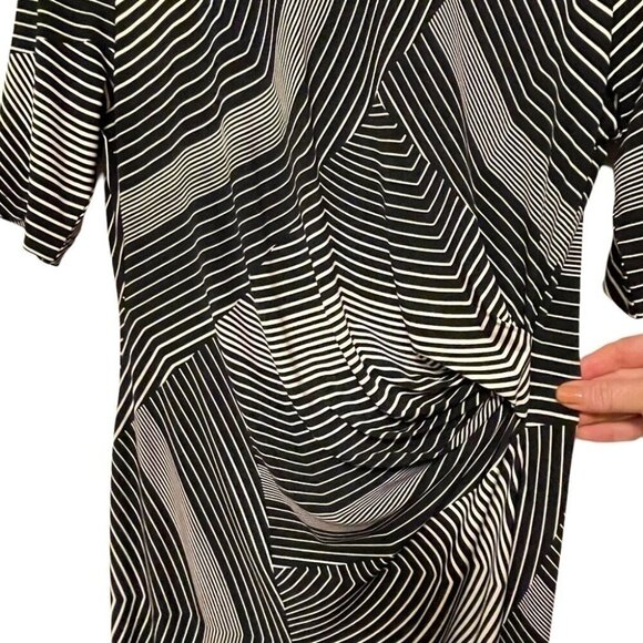 Banana Republic Black & White Dress Geometric Print Stretch Jersey Size M - Picture 5 of 9